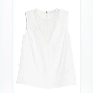 Ted Baker Women’s Sleeveless Lulabel Lace Trim Top Ivory Size 3 US 8